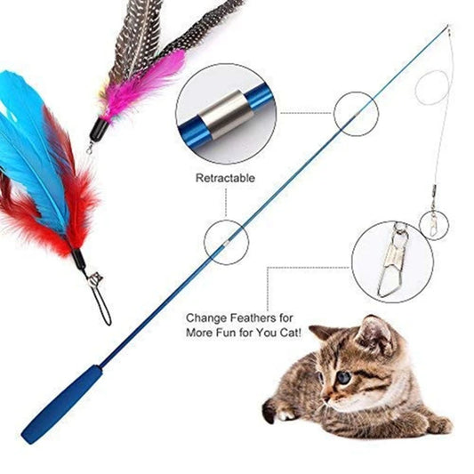 Feather Wand Cat Teaser Toy