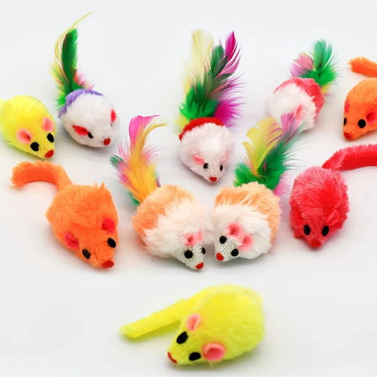 Fuzzy Mice Cat Toys with Catnip
