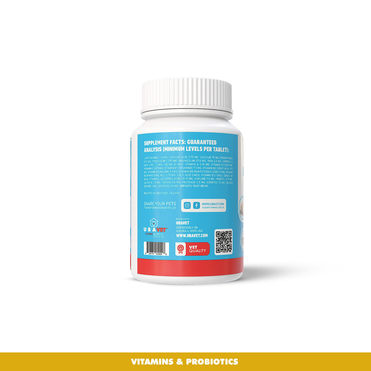 UBAVET Immune Support Daily Multi-Vitamin for Dogs, 90 Tablets