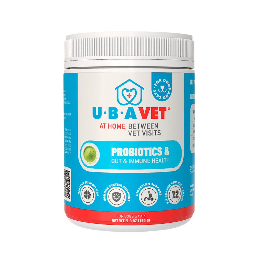 UBAVET Probiotics Gut & Immune Support Powder for Dogs & Cats, 5.3 oz
